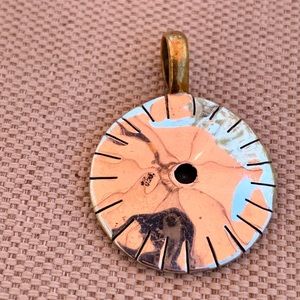 Jewelry - Artisan sterling and labradorite disc pendant Jewelry - Artisan sterling and labradorite disc pendant